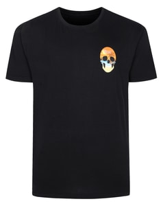 Bigdude Small Chest Print T-Shirt Black Tall