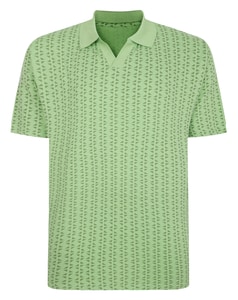 Bigdude Geometric Print Polo Shirt Lime Green