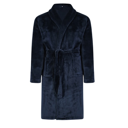 Bigdude Plain Fleece Dressing Gown Navy