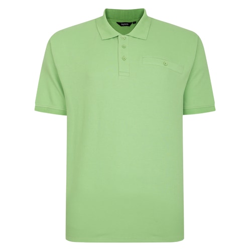 Bigdude Seersucker Polo Shirt Lime Green