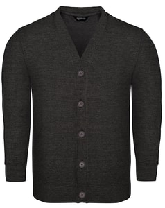 Bigdude Brushed Fleece Cardigan Charcoal Tall
