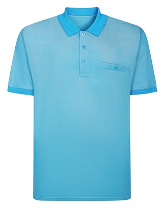 Bigdude Two Tone Polo Shirt Bright Blue Tall