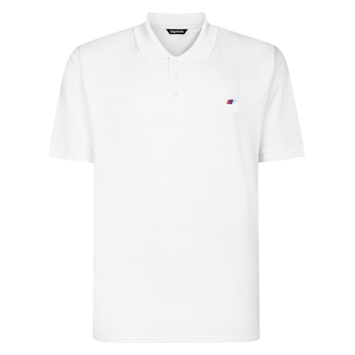 Bigdude Embroidered Logo Polo Shirt White