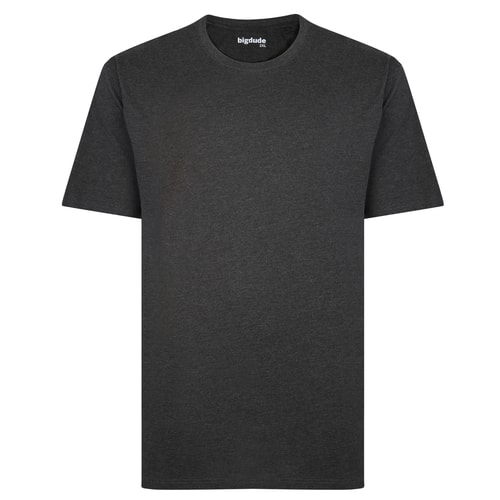 Bigdude Heavy Weight Plain T-Shirt Charcoal Tall