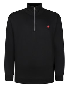 Bigdude 1/4 Zip Neck Sweatshirt Black