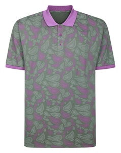 Bigdude Paisley Printed Polo Sage Green