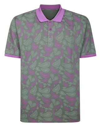 Bigdude Paisley Printed Polo Sage Green