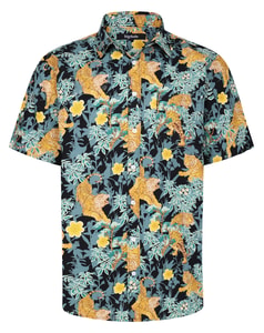 Bigdude Tiger Cotton Short Sleeve Shirt Orange