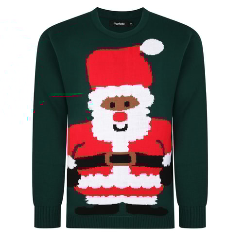 Bigdude Santa Christmas Jumper Green