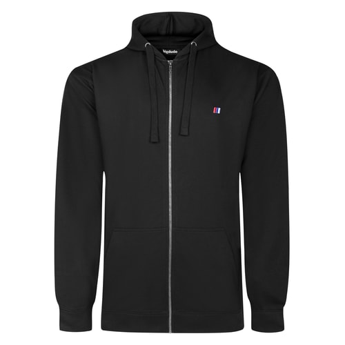 Bigdude Super Lightweight Full Zip Hoody With Logo Black Tall