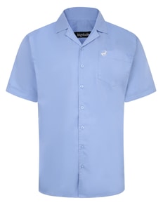 Bigdude Relaxed Collar Short Sleeve Shirt Light Blue