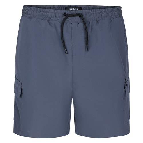 Bigdude Fully Elasticated Tech Cargo Shorts Charcoal