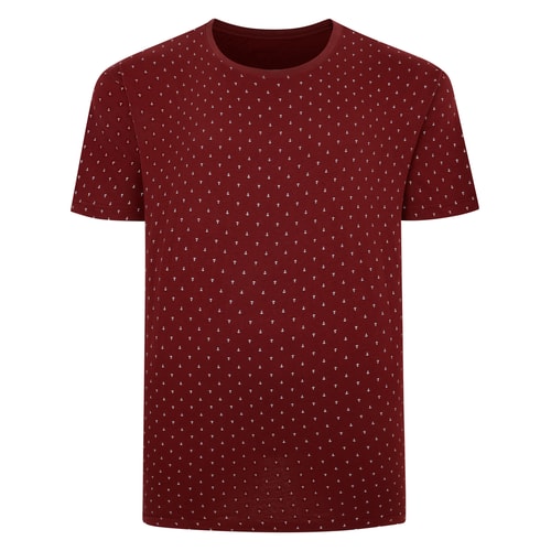 Bigdude Pattern Print T-Shirt Burgundy