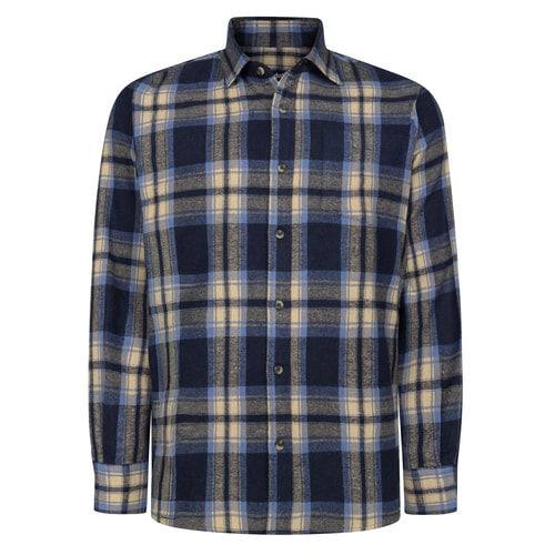 Bigdude Soft Flannel Shirt Navy Tall