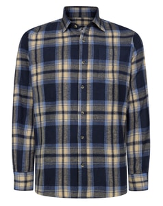 Bigdude Soft Flannel Shirt Navy Tall