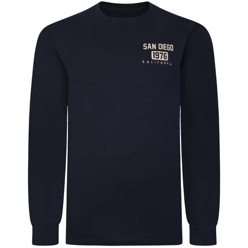 Bigdude San Diego Long Sleeve T-Shirt Navy Tall
