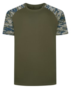 Bigdude Raglan Camo T-Shirt Khaki Tall