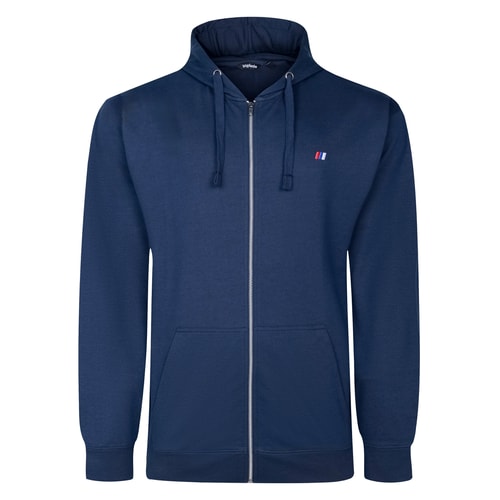 Bigdude Super Lightweight Full Zip Hoody With Logo Navy Tall