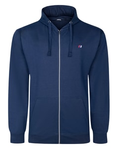 Bigdude Super Lightweight Full Zip Hoody With Logo Navy Tall