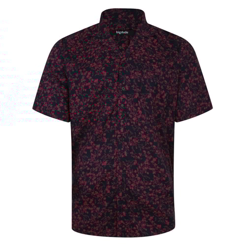 Bigdude Meadow Viscose Relaxed Collar Shirt Navy