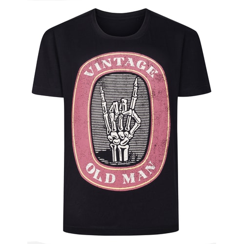 Bigdude Vintage Print T-Shirt Black