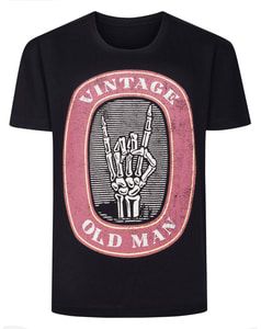 Bigdude Vintage Print T-Shirt Black