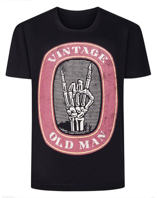 Bigdude Vintage Print T-Shirt Black