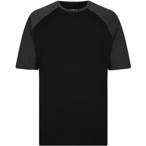 Bigdude Contrast Raglan Sleeve T-Shirt Black/Charcoal Tall