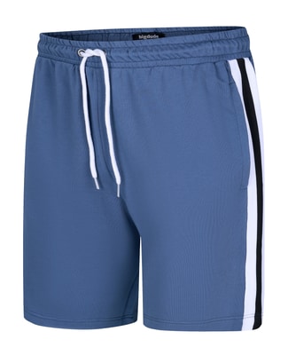 Bigdude Contrast Tape Loop Back Shorts Dusty Blue
