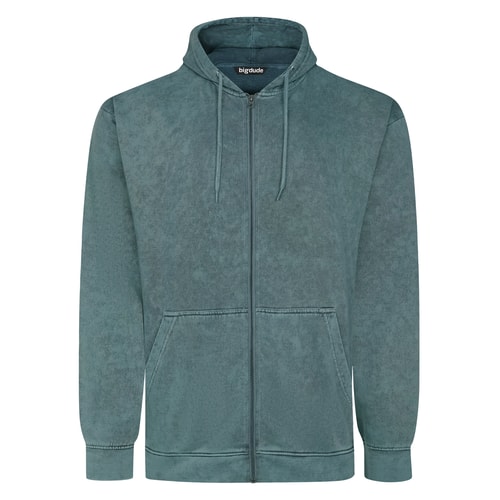 Bigdude Acid Wash Hoodie Dark Petrol