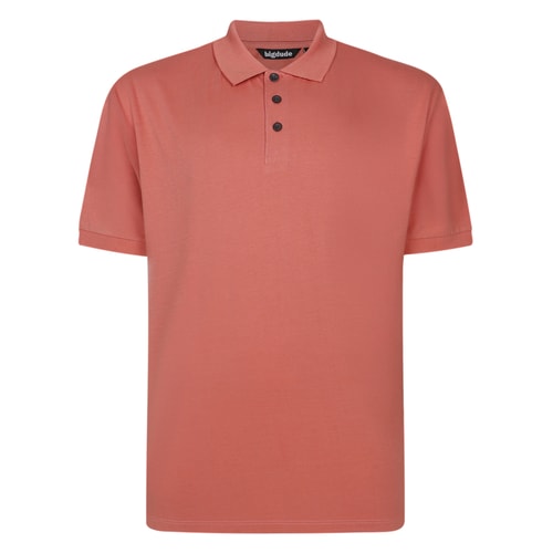 Bigdude Soft Jersey Summer Polo Shirt Faded Red Tall