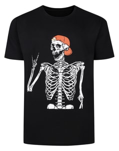 Bigdude Skull Print T-Shirt Black
