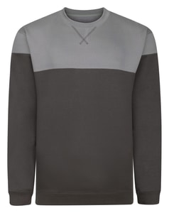 Bigdude Colour Block Jumper Grey/Charcoal Tall