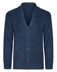 Bigdude Shawl Neck Cardigan Navy Marl