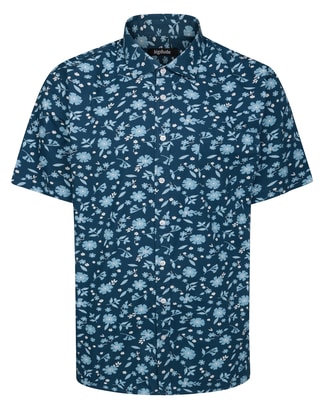 Bigdude Ditsy Flower Short Sleeve Shirt Navy