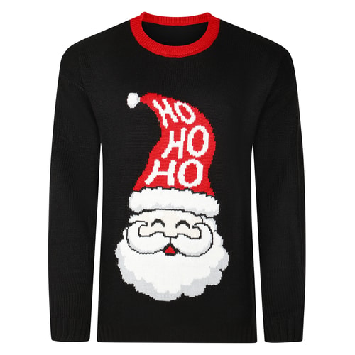 Bigdude Santa Christmas Jumper Black