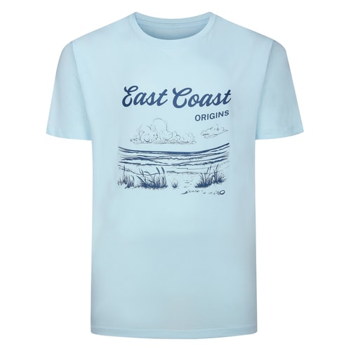 Bigdude East Coast Origins Print T-Shirt Baby Blue