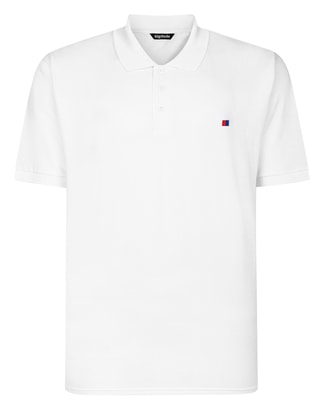 Bigdude Embroidered Logo Polo Shirt White