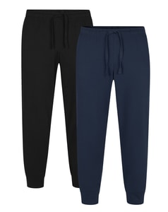 Bigdude Cuffed Pyjama Bottoms Twin Pack Black/Navy