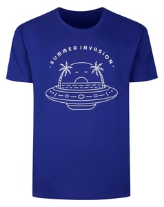 Bigdude UFO Crew Neck T-Shirt Cobalt