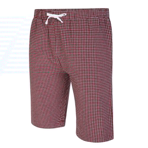 Bigdude Woven Modern Check Pyjama Shorts Red/White