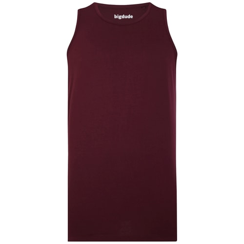 Bigdude Plain Vest Burgundy Tall