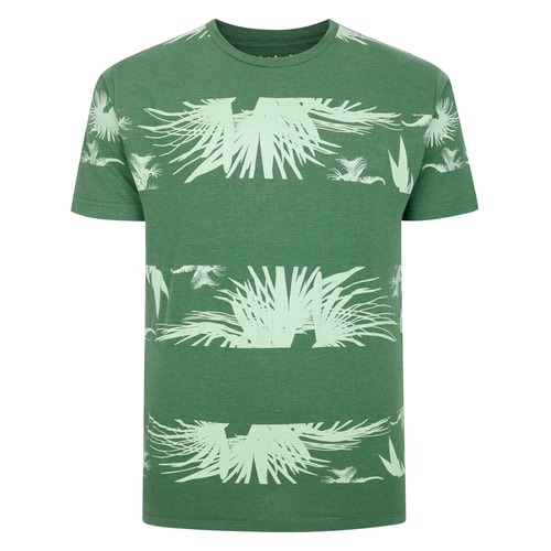 Bigdude Palm Trees Print T-Shirt Deep Green Tall