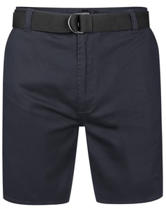 Bigdude Stretch Chino Shorts With Belt Navy
