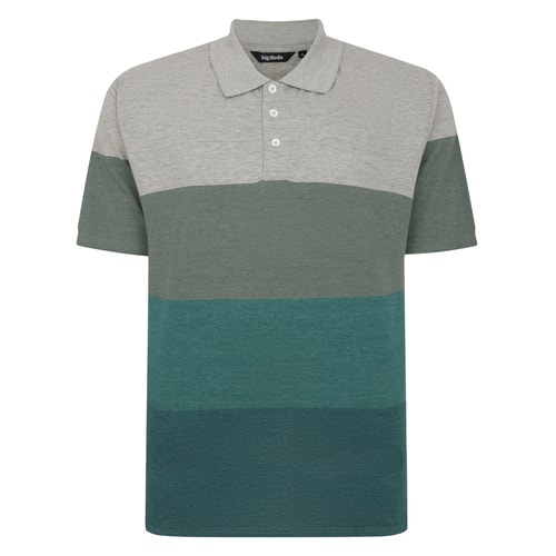 Bigdude Striped Single Jersey Polo Green