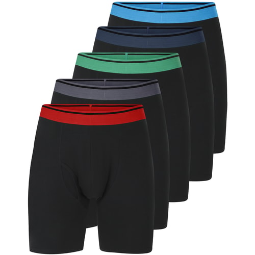Bigdude 5 Pack Keyhole Boxer Shorts Black