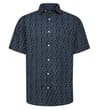 Dash Geometric Print Short Sleeve Poplin Shirt Navy Tall