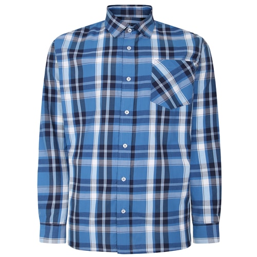Bigdude Long Sleeve Check Shirt Blue