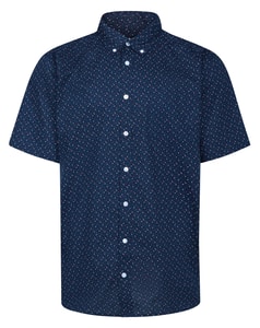 Bigdude Button Down Sprinkle Short Sleeve Shirt Navy