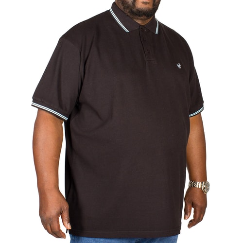 Bigdude Tipped Polo Shirt Black/Blue Tall